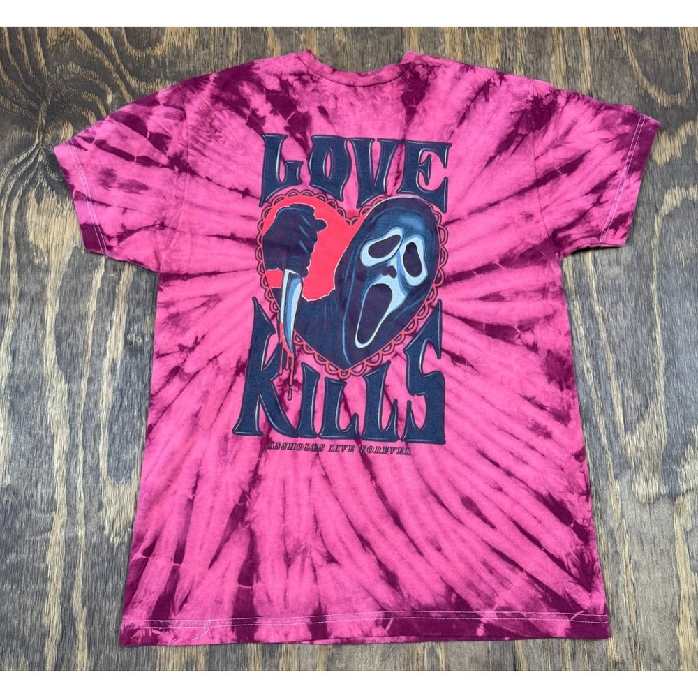 Assholes Live Forever Ghostface Love Kills Tie Dye Tee L Scream Horror